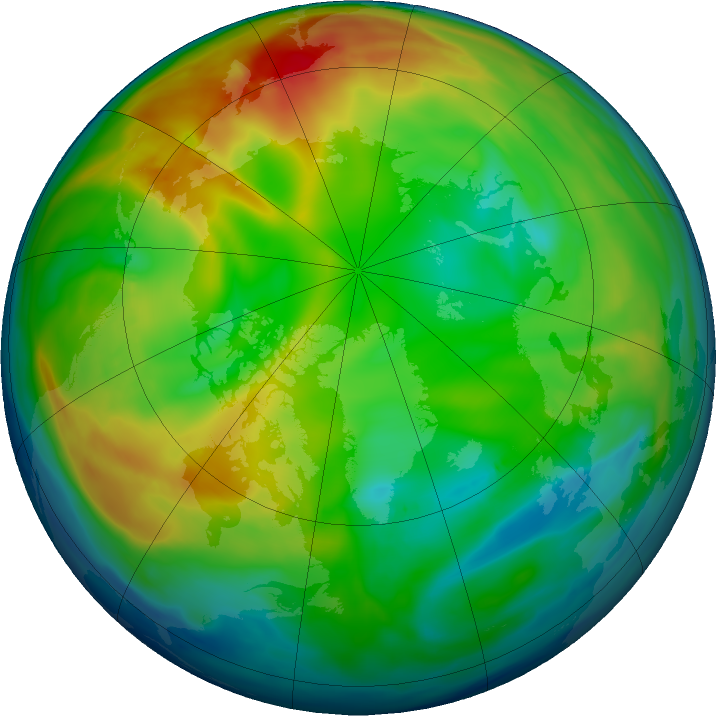Arctic ozone map for 03 January 2017